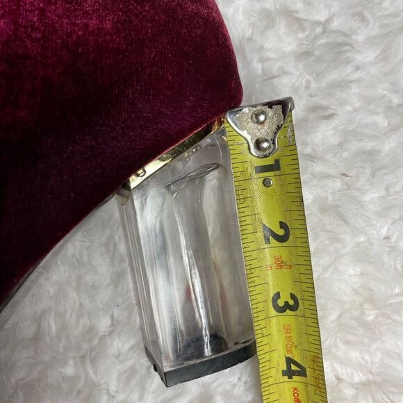 Ashley Stewart Fabric suede Burgundy knee high clear heel boots SZ9W - Picture 8 of 13